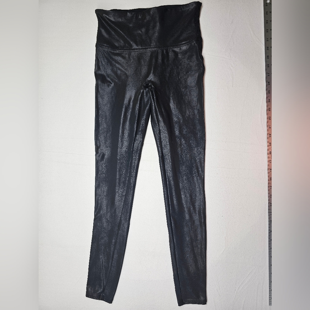 SPANKX Glossy Black High-Waisted Leggings‎